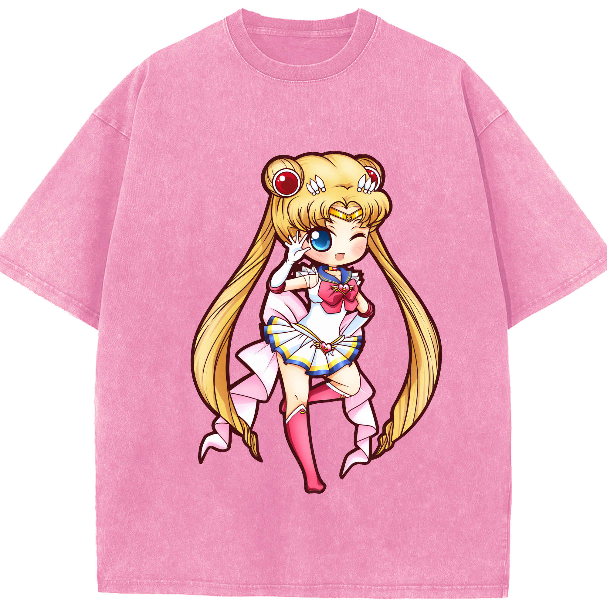 （画像用） 美少女戦士セーラームーン 月野 うさぎ つきの うさぎ Sailor Moon Tsukino Usagi 綿100% ヴィンテージ風 半袖Tシャツ（フロントプリント）